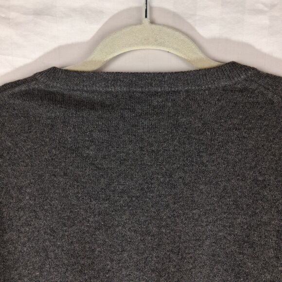 100% Cashmere Sweater Men's Allen Solly Size XL Gray V-neck - Picture 7 of 11